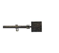 Douceur d'Intérieur, Tringe Extensible en Kit Complet (120 < 210 cm) Tempo Noir/Or, Patiné