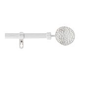 Douceur d'Intérieur, Tringe Extensible en Kit Complet (210 < 380 cm) Bullette Blanc/Or, Patiné