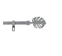 Douceur d'Intérieur, Tringe Extensible en Kit Complet (210 < 380 cm) Tropi Gris/Argent, Patiné