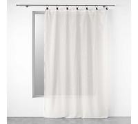 Douceur d'Intérieur, Voilage à Anneaux (140 x 240 Cm) Linka Blanc, Voile Tissé