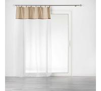 Douceur d'Intérieur Voilage à anneaux Leana Polycoton sablé et jute 140 x 240 cm Beige
