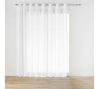 Douceur d'Intérieur, Voilage à Œillets (300 x 240 cm) Haltona Blanc, Effet Lin Tissé