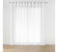 Douceur d'Intérieur, Voilage à Œillets (400 x 240 cm) Haltona Blanc, Effet Lin Tissé