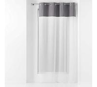 Douceur d'Intérieur, Voilage à Oeillets (137 x 240 cm) Jolibel Gris, Voile Sablé avec Top Coton