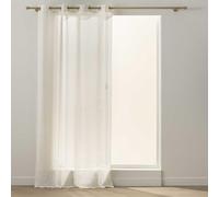 Douceur d'Intérieur, Voilage à Oeillets (137 x 280 cm) Noa Naturel, Polyester Lin