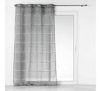 Douceur d'Intérieur – Voilage à œillets Aloria – Effet lin tissé 140 x 240 cm Gris