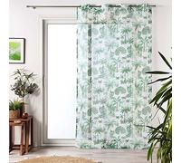 Douceur d'Intérieur – Panneau voilage à œillets Voile sable imprimé Amazonia vert 140 x 240 cm
