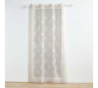 Douceur d'Intérieur Rideau voilage à œillets « Berry » brodés 140x240 cm Taupe Marron G