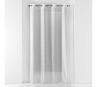 Douceur d'Intérieur, Voilage à Oeillets (140 x 240 cm) Castille Blanc, Maille