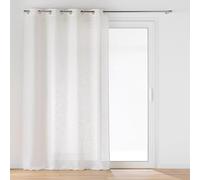 Douceur d'Intérieur, Voilage à Oeillets (140 x 240 cm) Cloris Naturel, Effet Lin Tissé