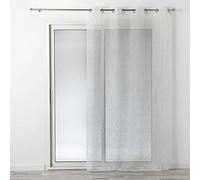 Douceur d'Intérieur Voilage à œillets Dixie 140 x 240 cm luminette fils métallisés Blanc/Argent