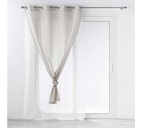Douceur d'Intérieur, Voilage à Oeillets (140 x 240 cm) Duetto Gris/Blanc, Voile Double Sable