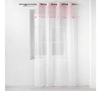 Douceur d'Intérieur – Voilage à œillets Elfika – Voile sablé, Top polycoton, 140 x 240 cm, Rose