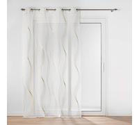 Douceur d'Intérieur Voilage à œillets Elona 140 x 240 cm voile sablé imprimé métallisé Or