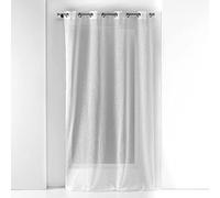 Douceur d'Intérieur, Voilage à Oeillets (140 x 240 cm) Goutteline Blanc, Voile Sablé Appliqué