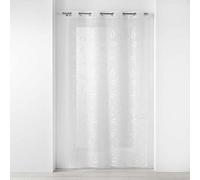 Douceur d'Intérieur Rideau voilage à œillets Hoops 140x240 cm Blanc