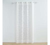 Douceur d'Intérieur Voilage panneau à œillets Karla 140 x 240 cm voile tissé appliqué Blanc