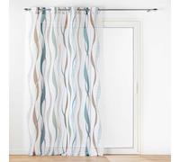 Douceur d'Intérieur, Voilage à Oeillets (140 x 240 cm) Lisana Blanc, Voile Sablé Imprimé