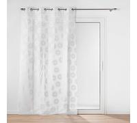 Douceur d'Intérieur – Voilage à œillets Lison – 140x240 cm – Voile sablé imprimé métallisé Argent