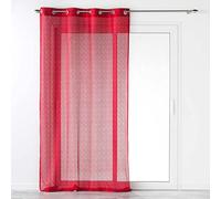 Douceur d'Intérieur, Voilage à Oeillets 140 x 240 cm Maille, Castille Rouge