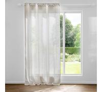 Douceur d'Intérieur Voilage à œillets Marius 140 x 240 cm Effet lin Impression métal Blanc