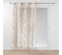 Douceur d'Intérieur Voilage à œillets Melisse – Voile sablé imprimé métallisé 140 x 240 cm