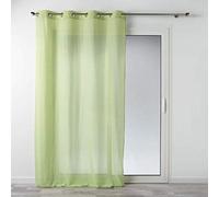 Douceur d'Intérieur – Voilage à œillets Mitsy – Polycoton uni 140 x 240 cm – Vert