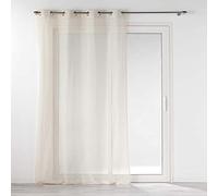 Douceur d'Intérieur, Voilage à Oeillets (140 x 240 cm) Norine Naturel, Effet Lin Tissé