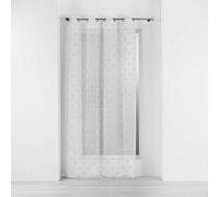 Douceur d'Intérieur, Voilage à Oeillets (140 x 240 cm) Olympia Gris, Voile Sablé Brodé