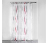 Douceur d'Intérieur - Voilage à œillets Ondulys - Voile imprimé transfert 140 x 240 cm Rouge