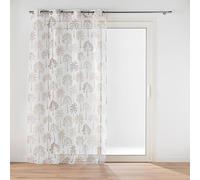 Douceur d'Intérieur – Voilage à œillets Palmea – Voile sablé imprimé 140 x 240 cm Naturel