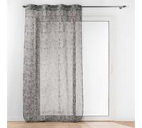 Douceur d'Intérieur – Voilage à œillets Pandore – Voile sablé imprimé 140 x 240 cm – Noir