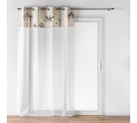 Douceur d'Intérieur, Voilage à Oeillets (140 x 240 cm) Papaya, Voile Sablé avec Top Polycoton