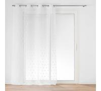 Douceur d'Intérieur – Voilage à œillets Pompinou – Voile sablé avec pompons – 140 x 240 cm