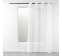 Douceur d'Intérieur, Voilage à Oeillets (140 x 240 cm) Telma Blanc, Etamine Crash