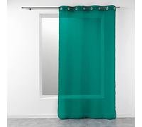 Douceur d'Intérieur, Voilage à Oeillets (140 x 240 cm) Telma Emeraude, Etamine Crash