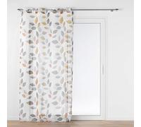 Douceur d'Intérieur Voilage à œillets Vahine – Voile sablé imprimé 140 x 240 cm Jaune