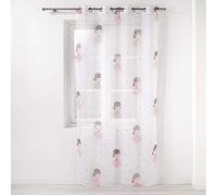 DOUCEUR D'INTERIEUR, Voilage A Oeillets 140 X 240 Cm Voile Imprimé Transfert Petite Princesse Blanc 1626820