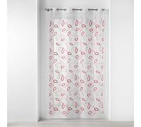 Douceur d'Intérieur Rideau voilage à œillets Hoops 140x240 cm Rouge G