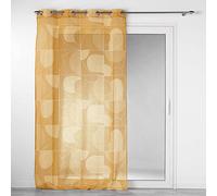 Douceur d'Intérieur, Voilage à Oeillets (140 x 280 cm) Esquisse Camel, Voile Sablé Imprimé