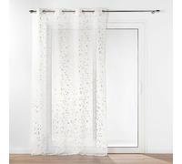 Douceur d'Intérieur, Voilage à Oeillets (140 x 280 cm) Floressia Or, Voila Sablé Métallisé