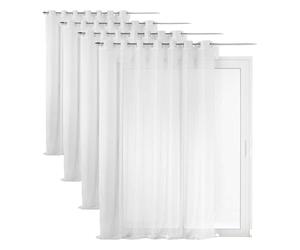 Douceur d'Intérieur Voilage à Oeillets Grande Largeur (240 x 240 cm) Lissea Blanc, Voile Sablé (Lot de 4)
