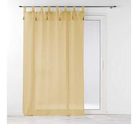 Douceur d'Intérieur, Voilage à Passants (140 x 240 cm) Dalila Miel, Effet Lin Tissé