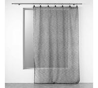 Douceur d'Intérieur, Voilage avec Anneaux (140 x 240 cm) Linka Anthracite, Voile Tissé