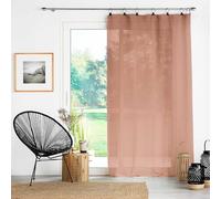 Douceur d'Intérieur, Voilage avec Anneaux (140 x 240 cm) Linka Blush, Voile Tissé