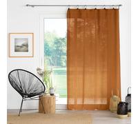 Douceur d'Intérieur, Voilage avec Anneaux (140 x 240 cm) Linka Camel, Voile Tissé