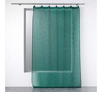 Douceur d'Intérieur, Voilage à Anneaux (140 x 280 Cm) Linka Emeraude, Voile Tissé