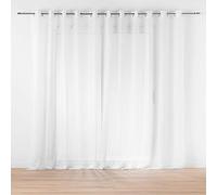 Douceur d'Intérieur, Voilage XXL à Oeillets Grande Largeur (400 x 240 cm) Lissea Blanc, Voile Sablé