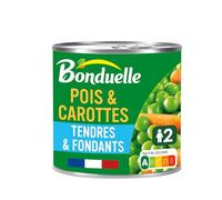 Douceur verte et couleur éclatante, un mélange savoureux de petits pois et carottes tendres - Bonduelle 265 g - Lot de 4