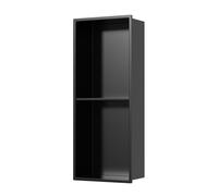Douche à double étagère 70,1 x 27,9 x 12,4 cm | Armoire de rangement murale en acier inoxydable 304 | Rénovation de maison et décoration murale | Finition noire